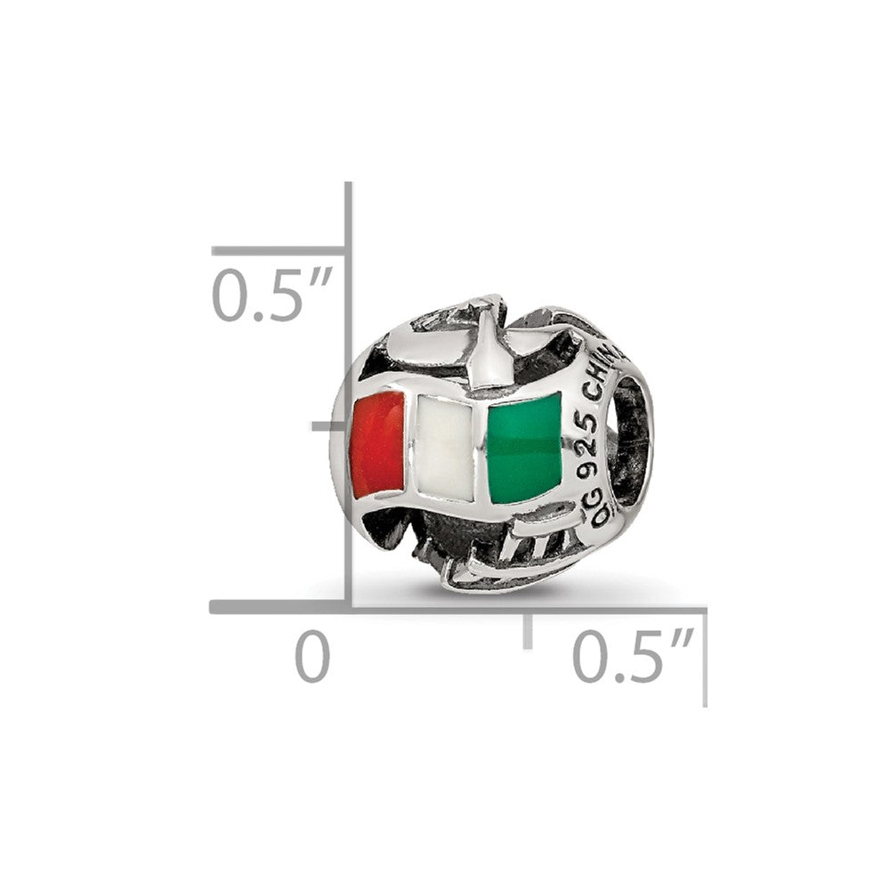 Sterling Silver Reflections Enameled Italy Theme Bead