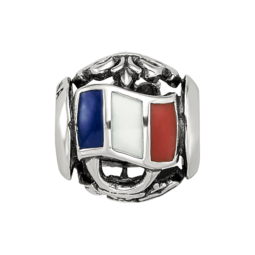 Sterling Silver Reflections Enameled French Theme Bead