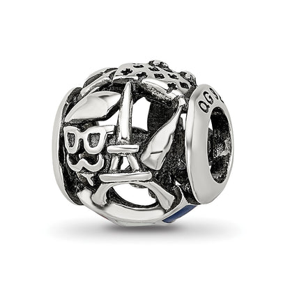 Sterling Silver Reflections Enameled French Theme Bead
