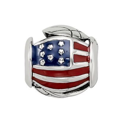 Sterling Silver Reflections Enameled USA Theme Bead