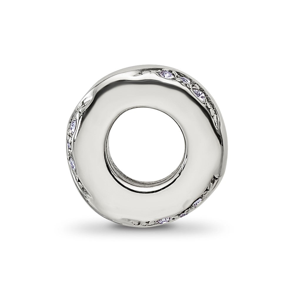 Sterling Silver Reflections with Crystals Wave Spacer Bead