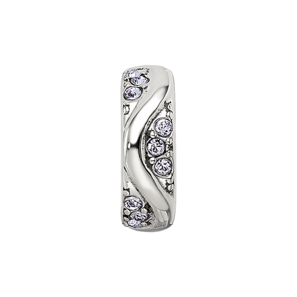 Sterling Silver Reflections with Crystals Wave Spacer Bead
