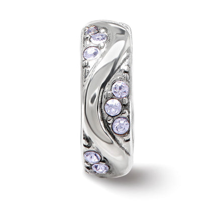 Sterling Silver Reflections with Crystals Wave Spacer Bead