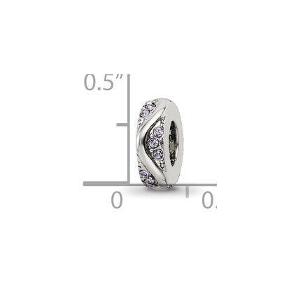 Sterling Silver Reflections with Crystals Wave Spacer Bead