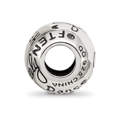 Sterling Silver Reflections Crystals Live Laugh Love Bead