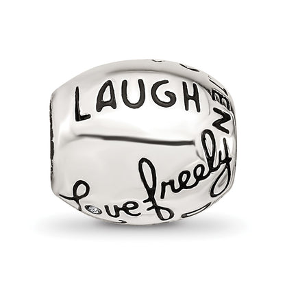 Sterling Silver Reflections Crystals Live Laugh Love Bead