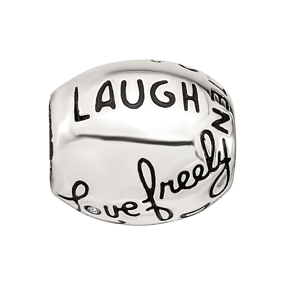 Sterling Silver Reflections Crystals Live Laugh Love Bead