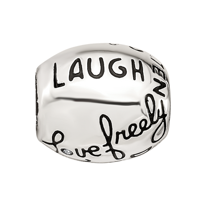 Sterling Silver Reflections Crystals Live Laugh Love Bead