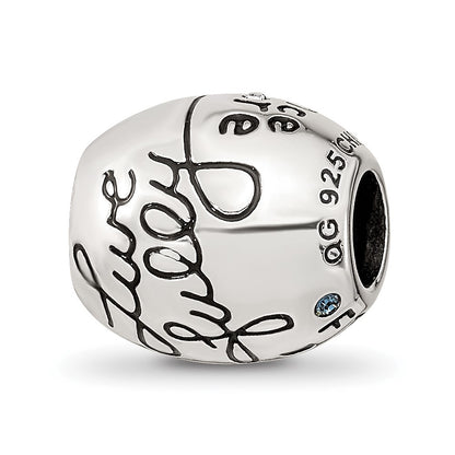 Sterling Silver Reflections Crystals Live Laugh Love Bead