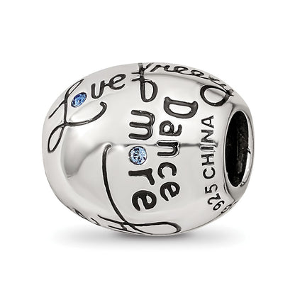 Sterling Silver Reflections Crystals Live Laugh Love Bead