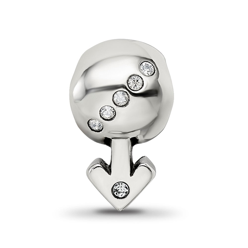 Sterling Silver Reflections Crystals Boy Symbol Bead