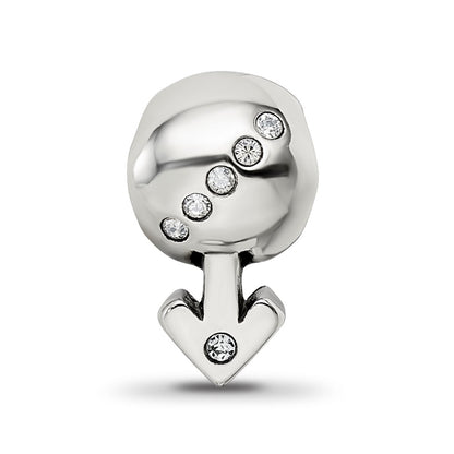 Sterling Silver Reflections Crystals Boy Symbol Bead