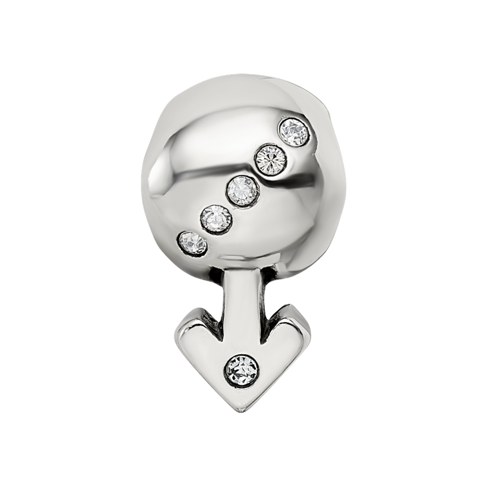 Sterling Silver Reflections Crystals Boy Symbol Bead