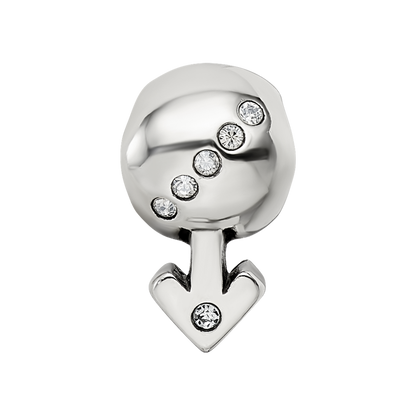 Sterling Silver Reflections Crystals Boy Symbol Bead