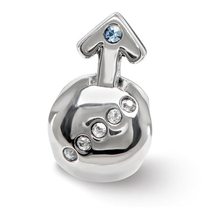 Sterling Silver Reflections Crystals Boy Symbol Bead