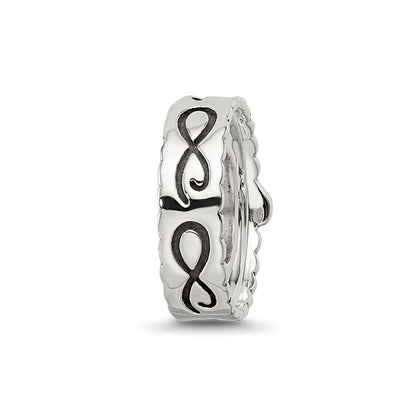 Sterling Silver Reflections Pink Crystal Heart Infinity Spacer Bead