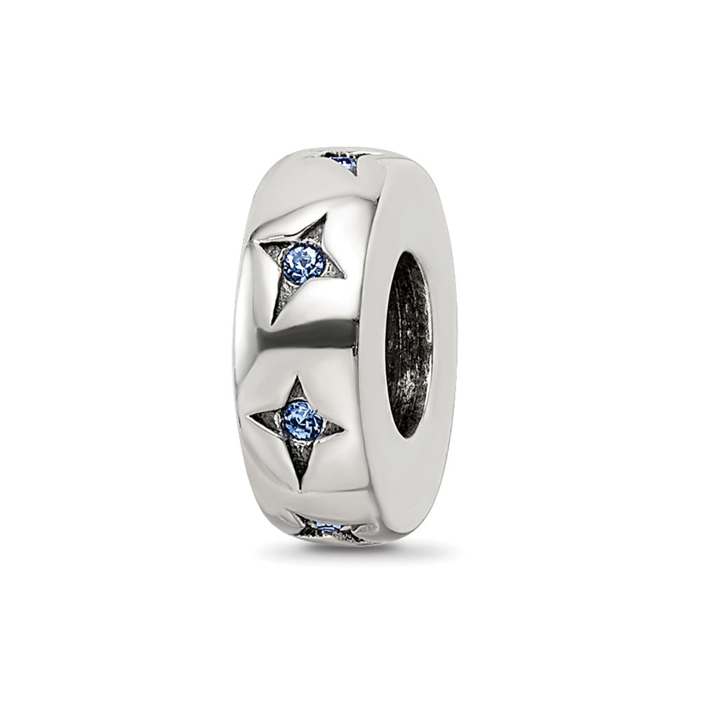 Sterling Silver Reflections Blue Crystal Dream Spacer Bead