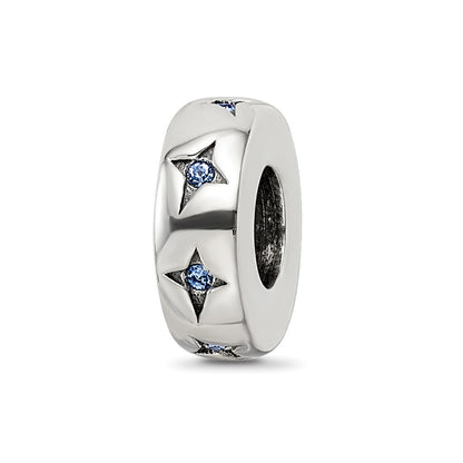 Sterling Silver Reflections Blue Crystal Dream Spacer Bead