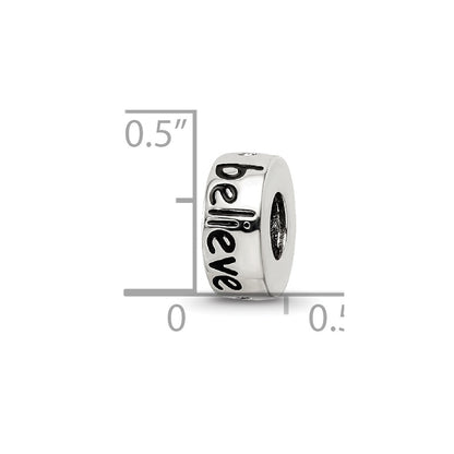 Sterling Silver Reflections Pink Crystal Believe Spacer Bead
