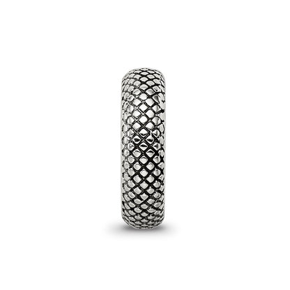 Sterling Silver Reflections Antiqued Textured Gripper Bead