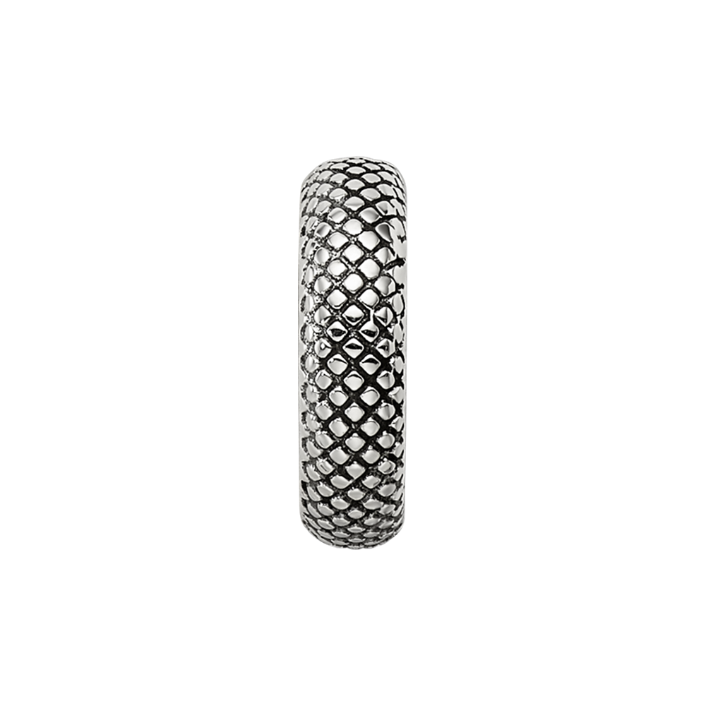 Sterling Silver Reflections Antiqued Textured Gripper Bead