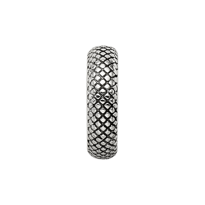 Sterling Silver Reflections Antiqued Textured Gripper Bead