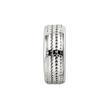 Sterling Silver Reflections Antiqued Textured Gripper Bead