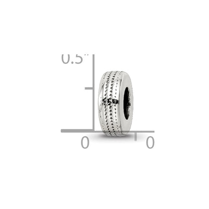 Sterling Silver Reflections Antiqued Textured Gripper Bead