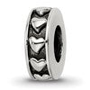 Sterling Silver Reflections Antiqued Hearts Gripper Bead