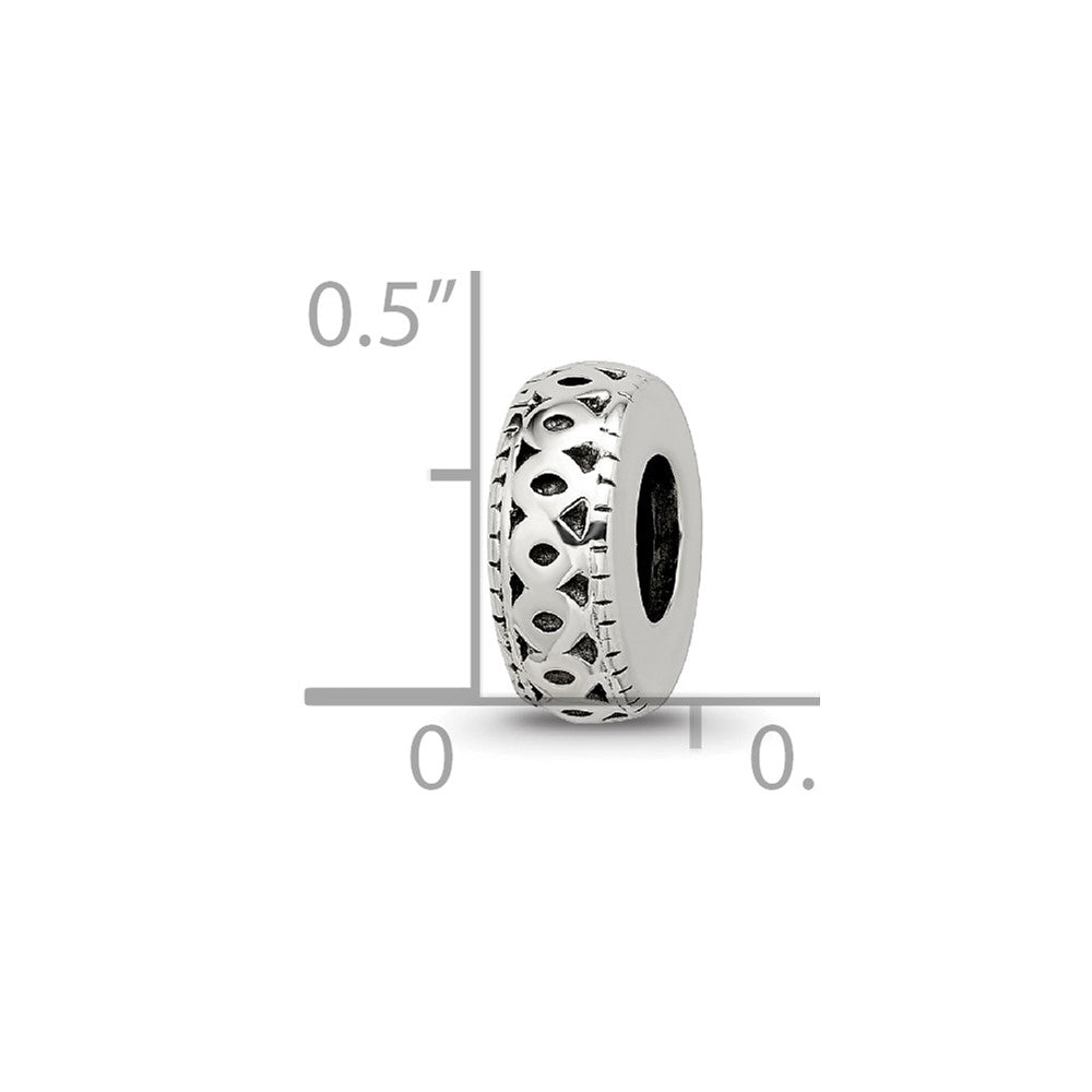 Sterling Silver Reflections Antiqued Bali Gripper Bead