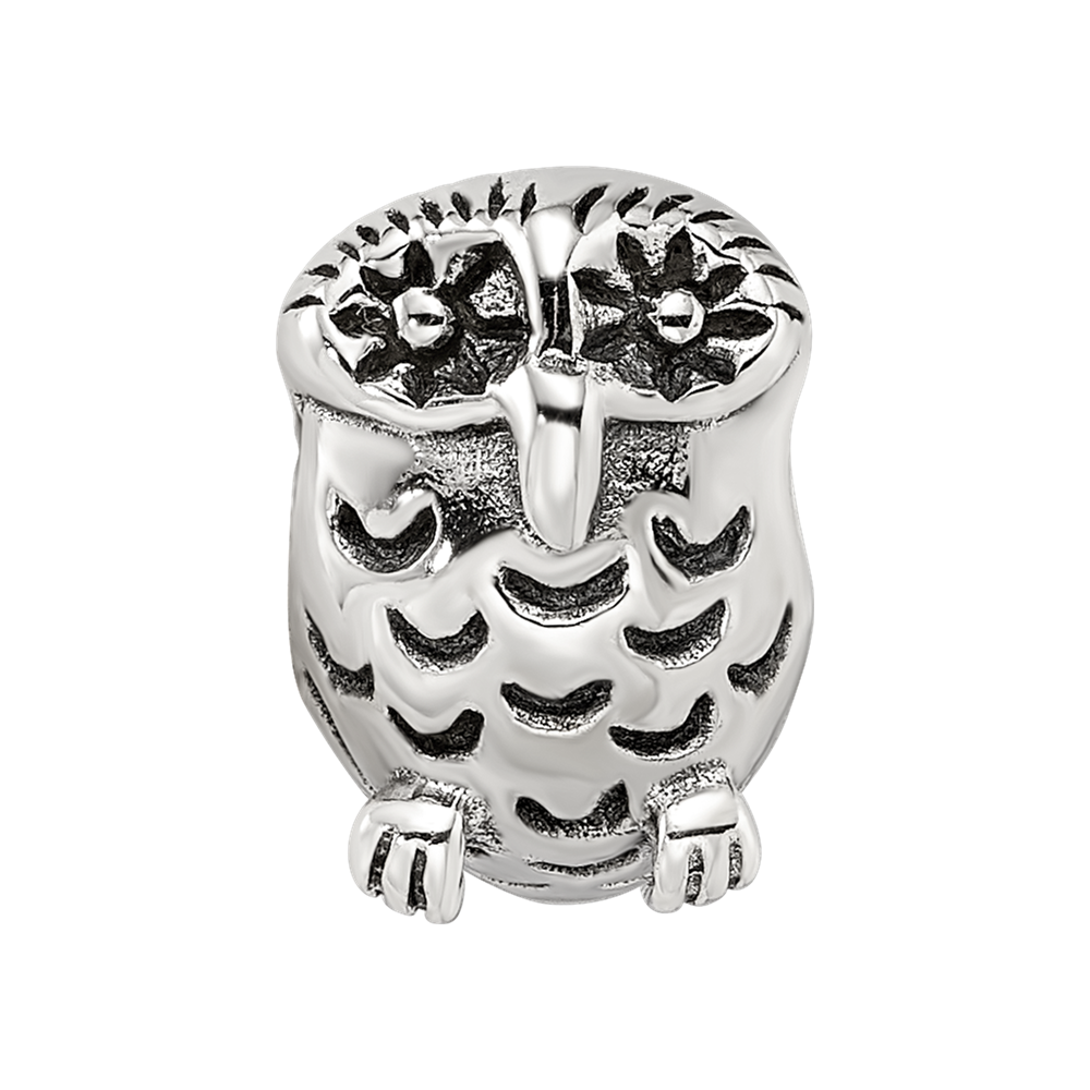 Sterling Silver Reflections Owl Bead