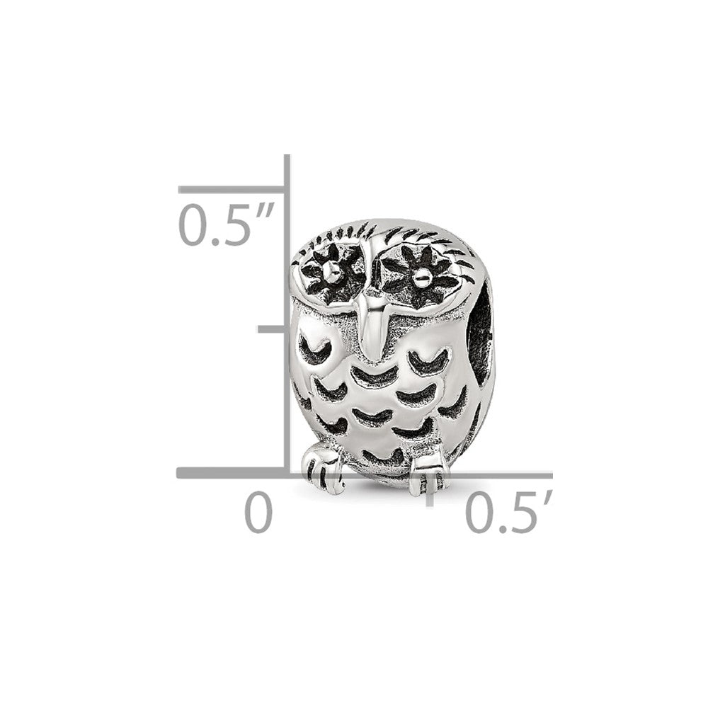 Sterling Silver Reflections Owl Bead