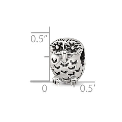 Sterling Silver Reflections Owl Bead