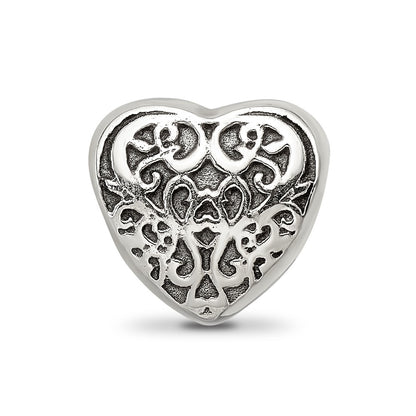Sterling Silver Reflections Filigree Heart Bead