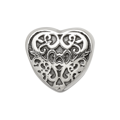 Sterling Silver Reflections Filigree Heart Bead