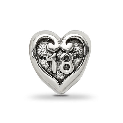Sterling Silver Reflections 18 Heart Bead