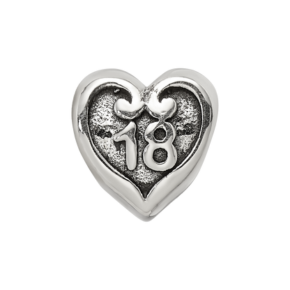 Sterling Silver Reflections 18 Heart Bead
