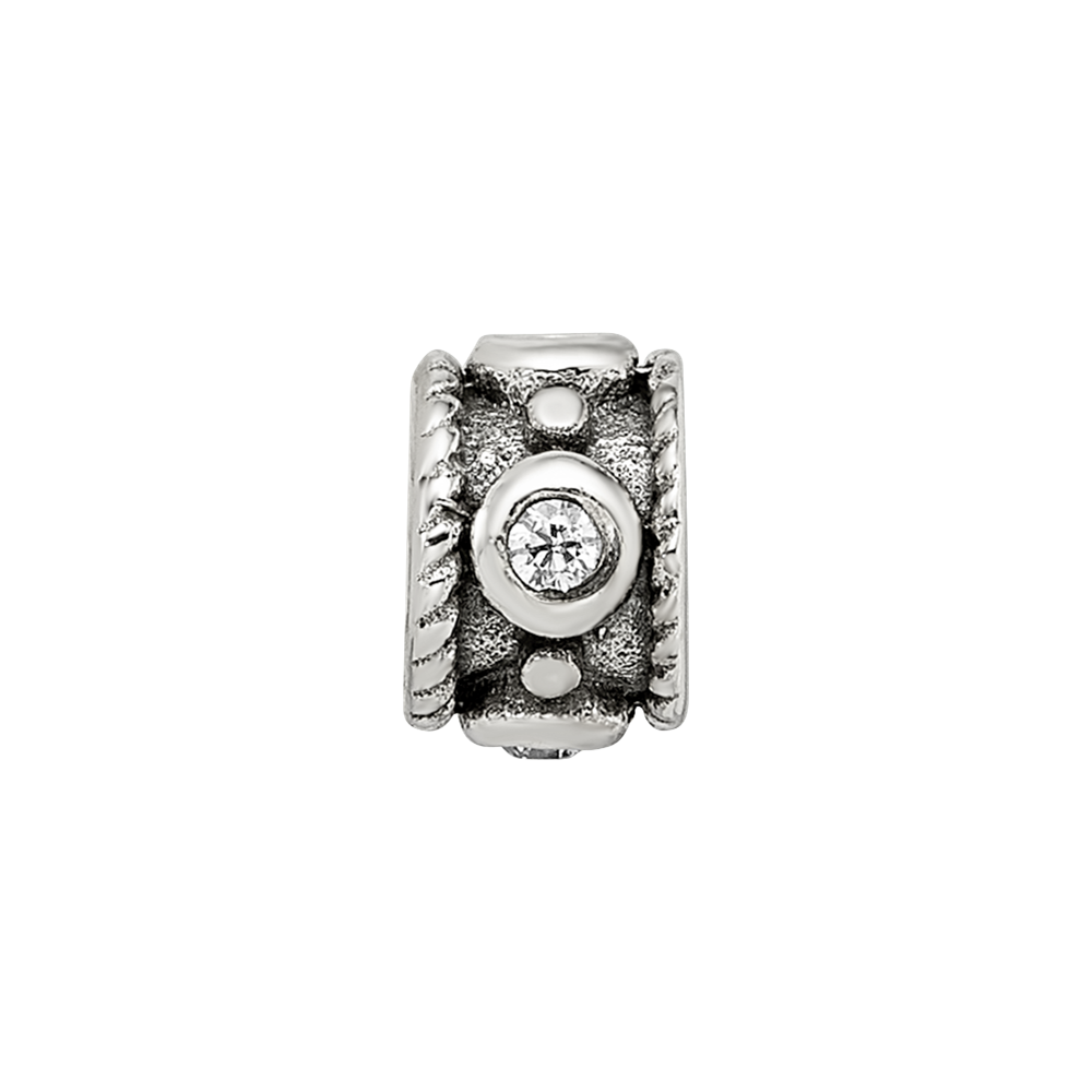 Sterling Silver Reflections CZ Rope Kids Bead