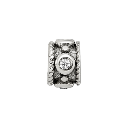 Sterling Silver Reflections CZ Rope Kids Bead