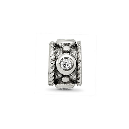 Sterling Silver Reflections CZ Rope Kids Bead