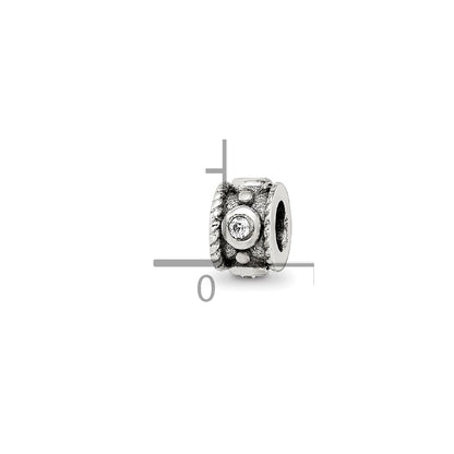 Sterling Silver Reflections CZ Rope Kids Bead