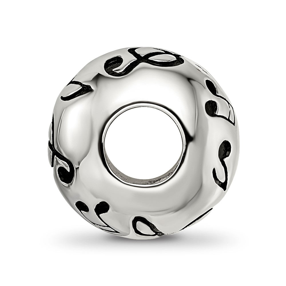 Sterling Silver Reflections Rhodium-plated Enameled Musical Notes Bead
