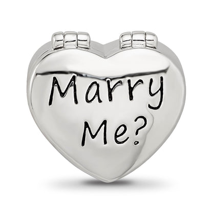 Sterling Silver Reflections Enamel Crystal Marry Me Heart Bead