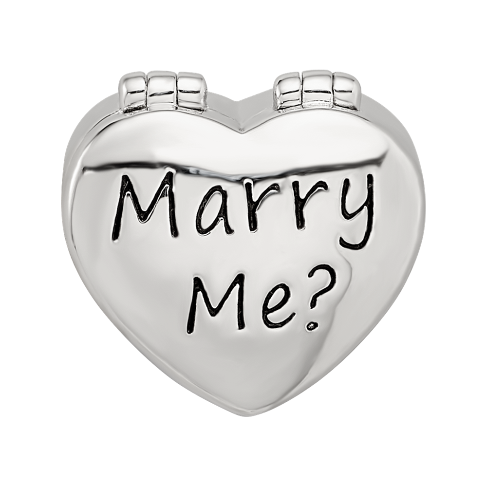 Sterling Silver Reflections Enamel Crystal Marry Me Heart Bead