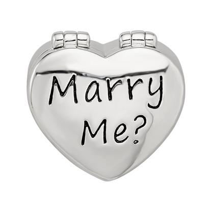 Sterling Silver Reflections Enamel Crystal Marry Me Heart Bead