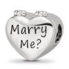 Sterling Silver Reflections Enamel Crystal Marry Me Heart Bead