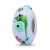 Ster.Silver Reflections Hand Painted Just Snail'n Along Fenton Glass Bead