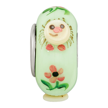 Ster.Silver Reflections Hand Painted Hattie Hedgehog Fenton Glass Bead