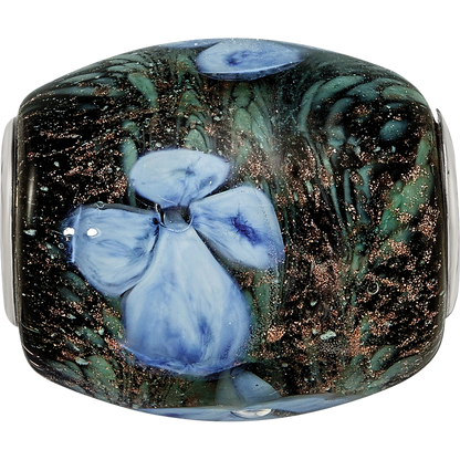 Ster.Silver Reflections Hand Paint Hydrangea Moonlight Fenton Glass Bead