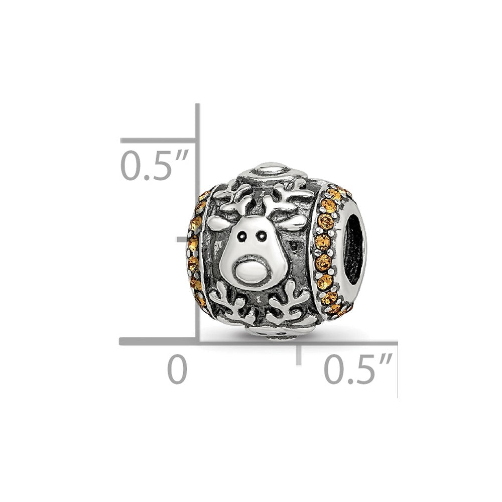 Sterling Silver Reflections Crystals Reindeer Bead